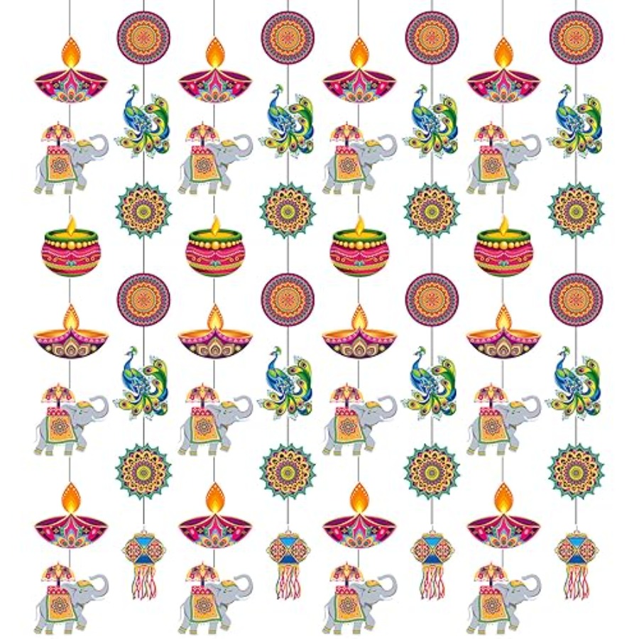 Lighting Decoration For Diwali - 8 Peças de Decoração Suspensa para