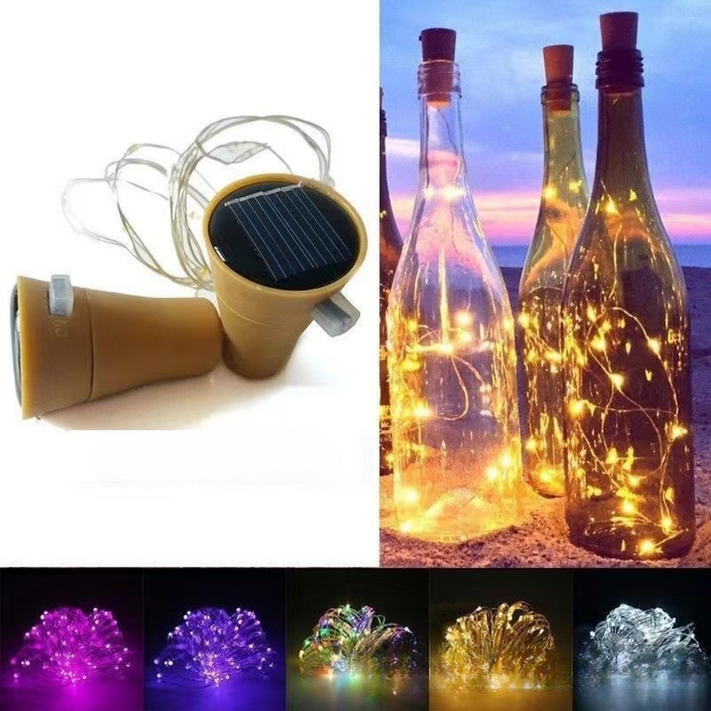 Decor Lighting Cork - Garrafa de vinho solar luzes de
