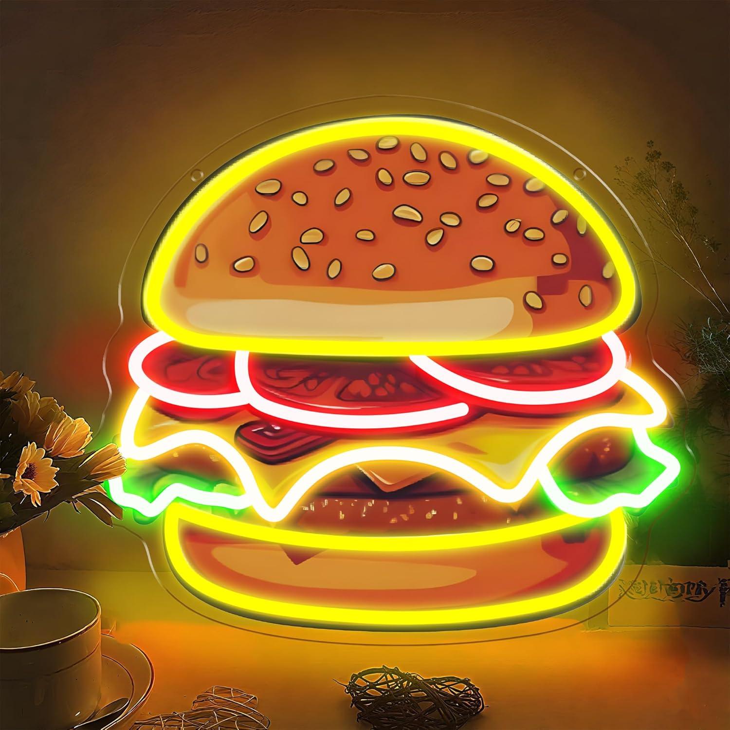 Lighting Decoration Ideas - Letreiro Neon LED de Hambúrguer para