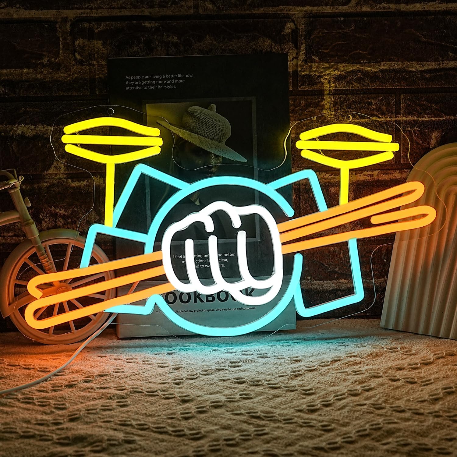 Letreiro Neon de Bateria Music - Lighting Decoration Ideas avaliação e preço