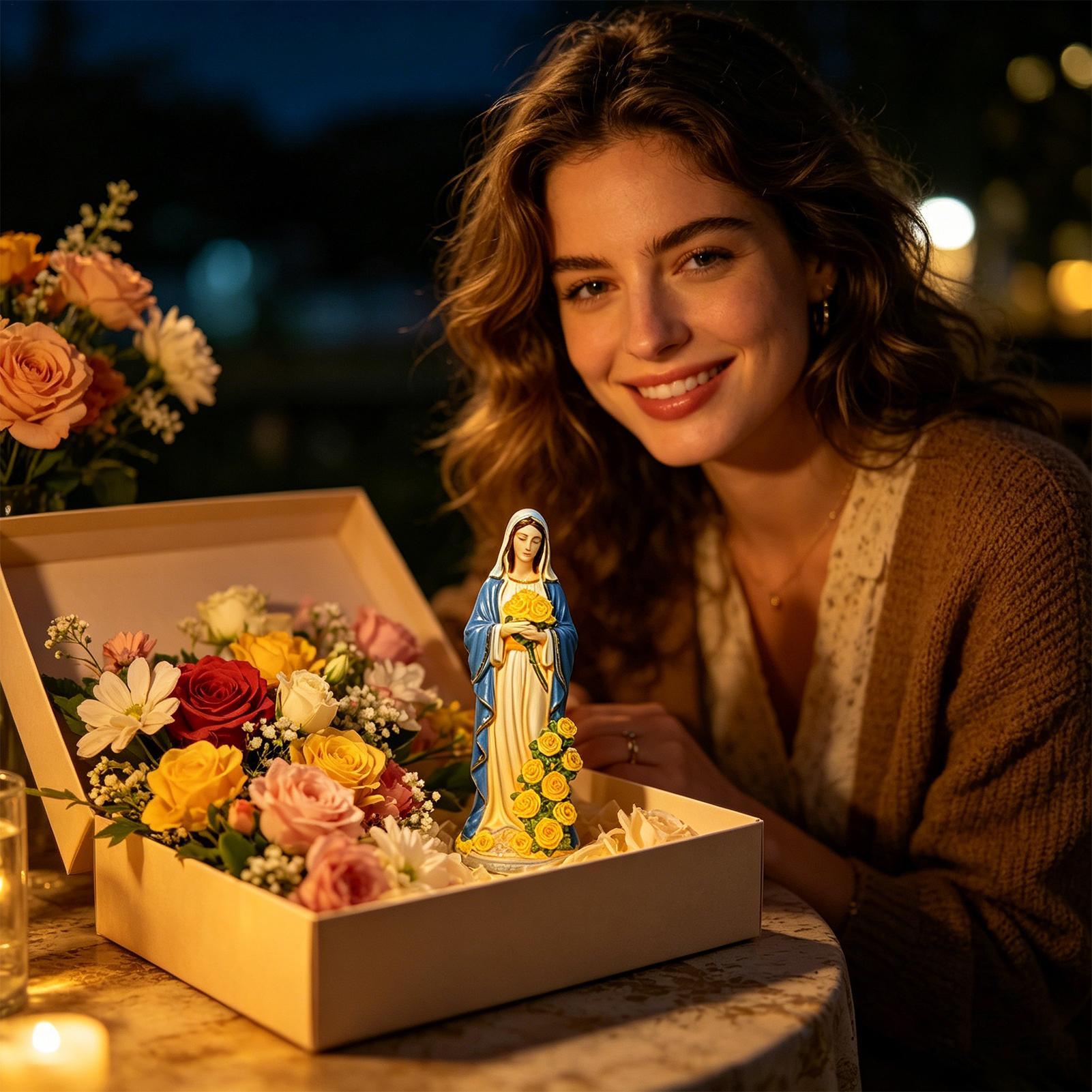 Estátua Solar da Virgem Maria  - Yard Lighting Decor avaliação e preço