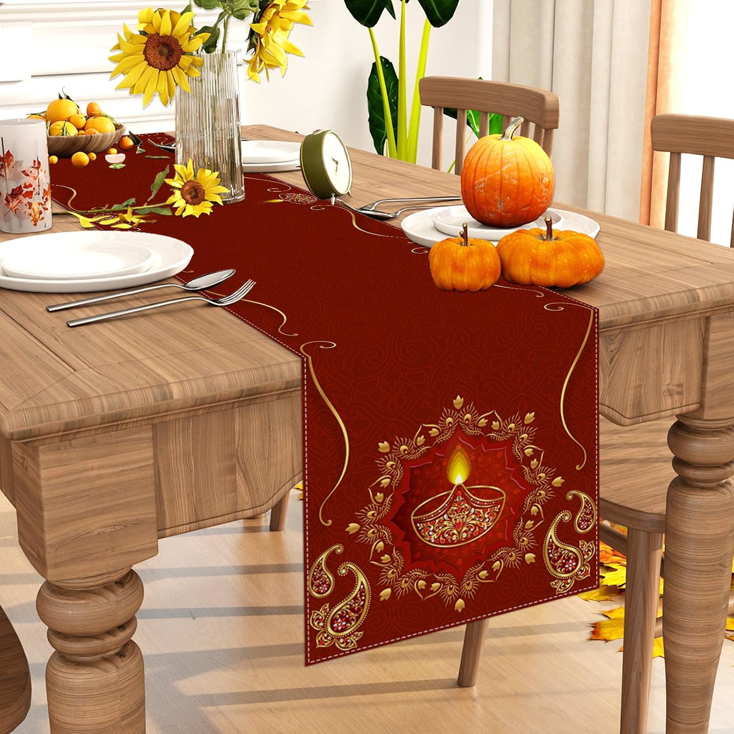 Caminho de Mesa de Linho para  - Lighting Decoration For Diwali avaliação e preço