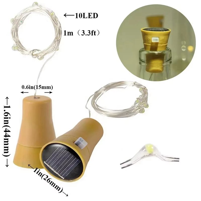 COFA-20Pcs Luzes Solares para  - Decor Lighting Cork avaliação e preço