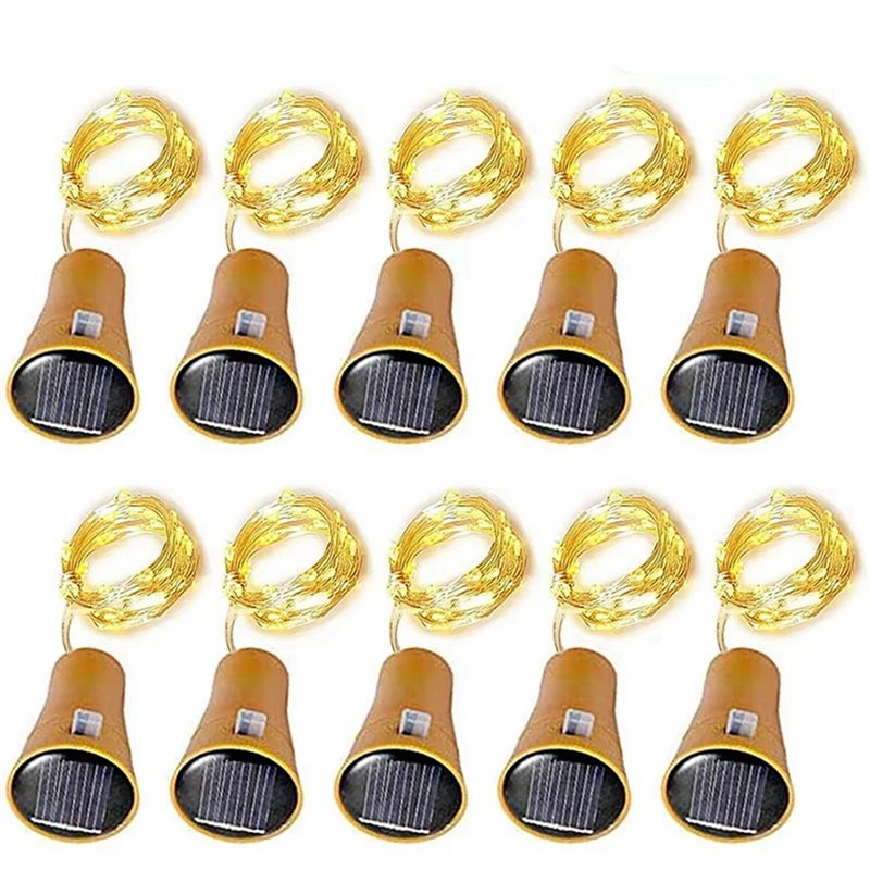 COFA-20Pcs Luzes Solares para  - Decor Lighting Cork avaliação e preço