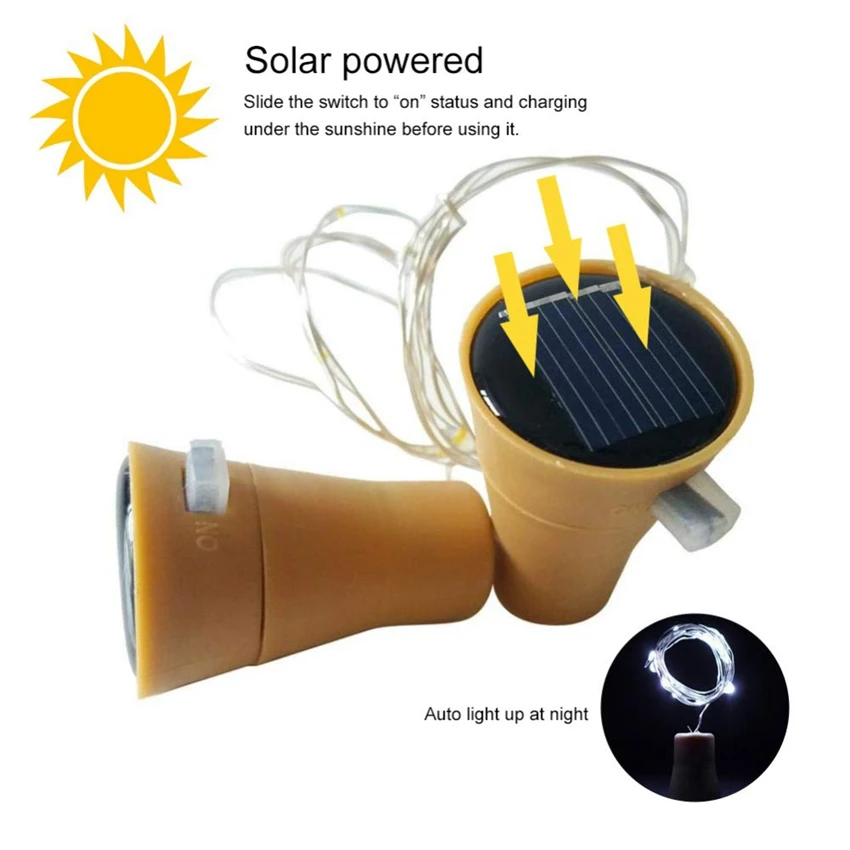 2m 20leds solar garrafa de vin - Decor Lighting Cork avaliação e preço