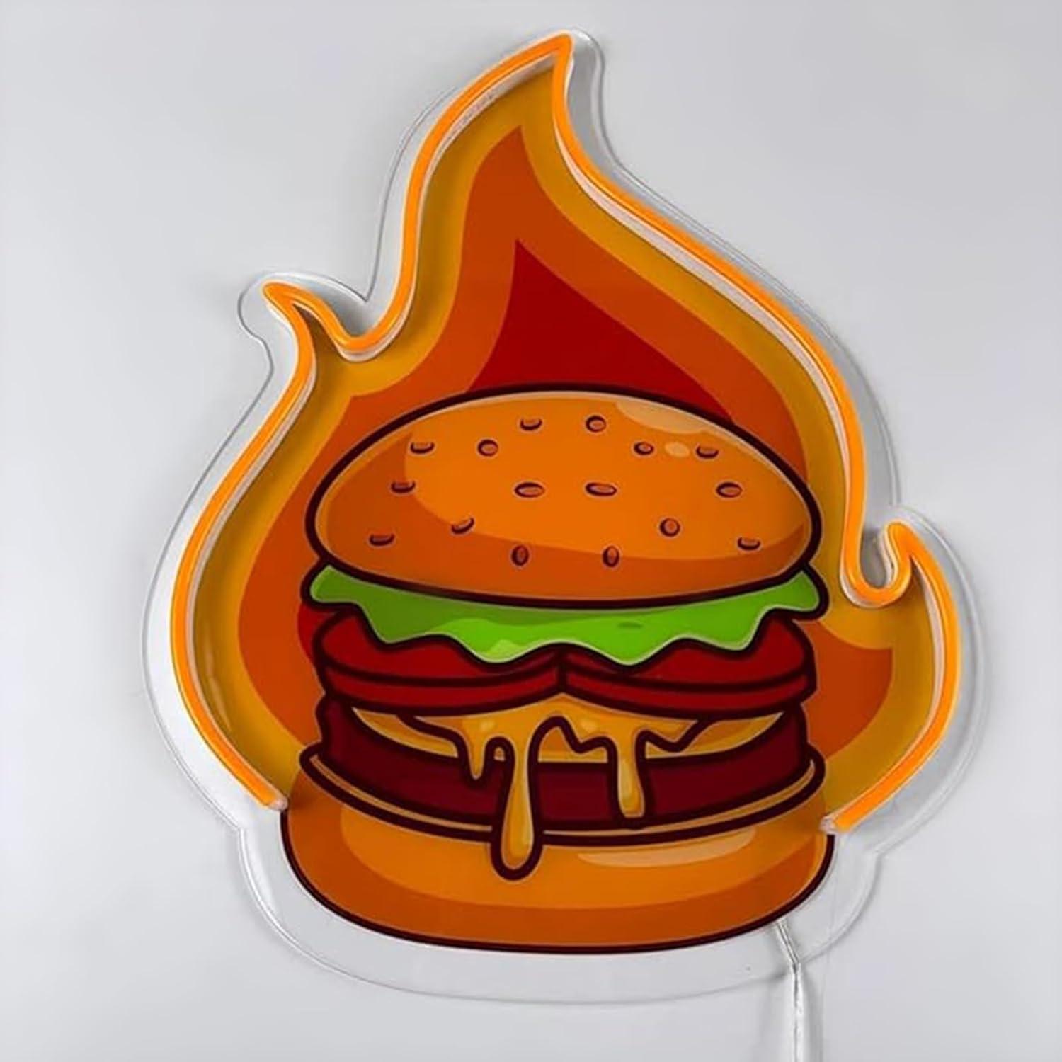 Letreiro Neon LED de Hambúrgue - Lighting Decoration Ideas avaliação e preço